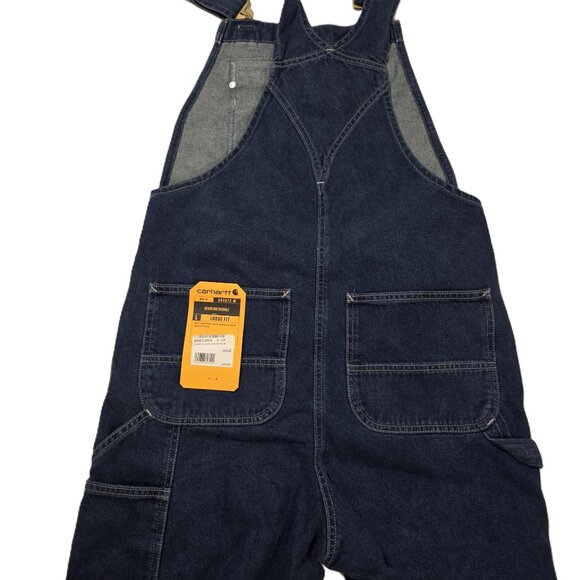 Carhartt Denim Bib Overalls Loose Fit Sz 30x34 NEW - Picture 4 of 6